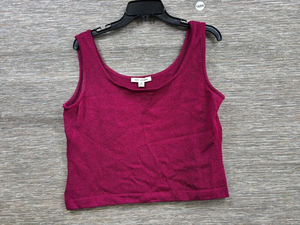 St. John Knit Tank Top Womens Size M Pink Sleeveless Scoop Neck